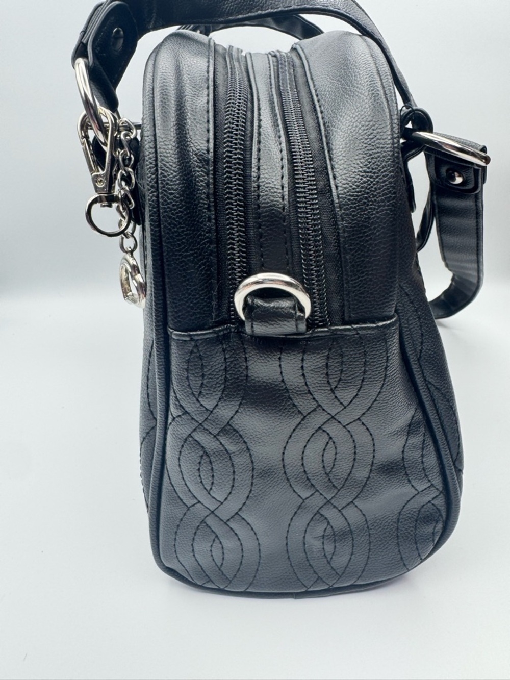 Bella Russo NEW Black Satchel Shoulder & Crossbody Bag Organizer Tote NEW - Picture 3 of 16